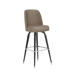 James Commercial Grade Metal Barstool with Beige Swivel Bucket Seat