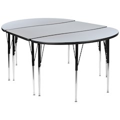 2 Piece 76" Wave Grey Thermal Activity Table Set - Standard Height Legs