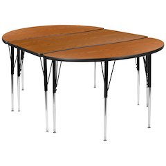 2 Piece 76" Wave Oak Thermal Activity Table Set - Standard Height Legs