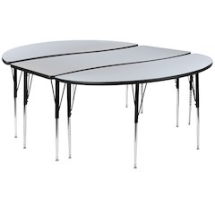 2 Piece 86" Wave Grey Thermal Activity Table Set - Standard Height Legs