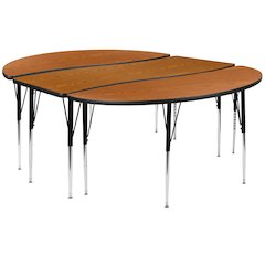 2 Piece 86" Wave Oak Thermal Activity Table Set - Standard Height Legs