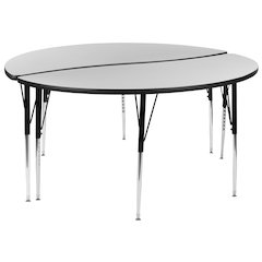 2 Piece Emmy 60" Circle Wave Grey Thermal Activity Table Set