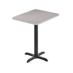 24'' x 30'' Gray Rectangular Laminate Table Top with Black Table Height Base