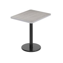 24'' x 30'' Gray Rectangular Laminate Table Top with Black Round Table Base