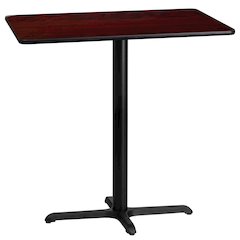 24'' x 42'' Mahogany Table Top with 23.5'' x 29.5'' Bar Height Table Base