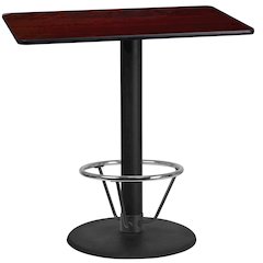 24'' x 42'' Mahogany Table Top with 24'' Round Bar Height