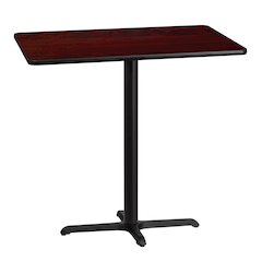 30'' x 42'' Mahogany Table Top with 23.5'' x 29.5'' Bar Height Table Base