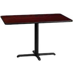 30'' x 48'' Mahogany Table Top with 23.5'' x 29.5'' Table Height Base