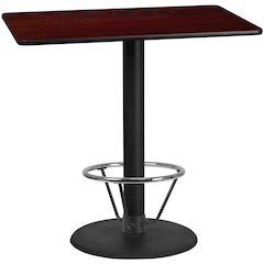 30'' x 48'' Mahogany Table Top with 24'' Round Bar Height