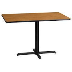 24'' x 42'' Rectangular Natural Table Top with 23.5'' x 29.5'' Table Height Base