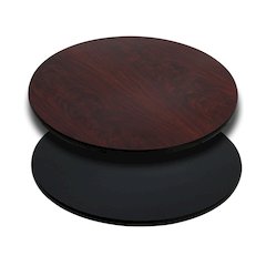 30'' Round Table Top with Black or Mahogany Reversible Laminate Top