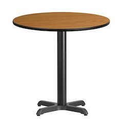30'' Round Natural Laminate Table Top with 22'' x 22'' Table Height Base