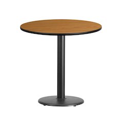 30'' Round Natural Laminate Table Top with 18'' Round Table Height Base