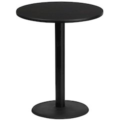 36'' Round Black Laminate Table Top with 24'' Round Bar Height Table Base