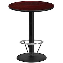 36'' Round Mahogany Table Top with 24'' Round Bar Height