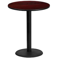 36'' Round Mahogany Laminate Table Top with 24'' Round Bar Height Table Base