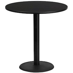42'' Round Black Laminate Table Top with 24'' Round Bar Height Table Base