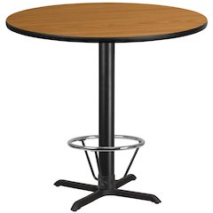 42'' Round Natural Table Top with 33'' x 33'' Bar Height