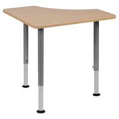 Triangular Natural Collaborative Student Desk (from 22.3" to 34")