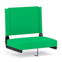 Lightweight Stadium Chair with Handle, Ultra-Padded Seat, Bright Green