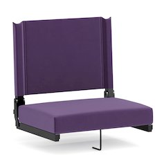 500 lb. Rated Lightweight Stadium Chair with Handle & Ultra-Padded Seat, Dark Purple