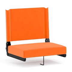 500 lb. Rated Lightweight Stadium Chair with Handle & Ultra-Padded Seat, Orange