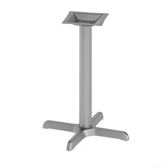 22'' x 22'' Restaurant Table X-Base with 3'' Dia. Table Height Column, Silver