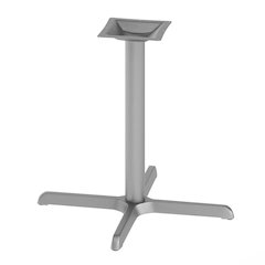 30'' x 30'' Restaurant Table X-Base with 3'' Dia. Table Height Column, Silver