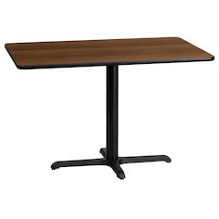24'' x 42'' Rectangular Walnut Table Top with 23.5'' x 29.5'' Table Height Base