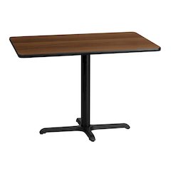 30'' x 42'' Rectangular Walnut Table Top with 23.5'' x 29.5'' Table Height Base