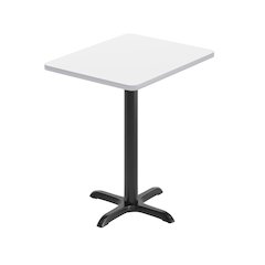 24'' x 30'' White Rectangular Laminate Table Top with Black Table Height Base