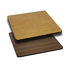 24'' Square Table Top with Natural or Walnut Reversible Laminate Top