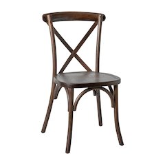 Stackable Mahogany Wood Cross Back Chair