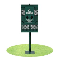 Pet Waste Station with Rectangular Lidded Trash Can