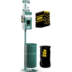 Pet Waste Station with Lidded Pedal Trash Can