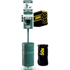 Pet Waste Station with Lidded Trash Can