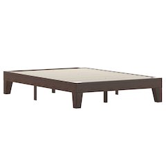 Wood Full Platform Bed with Wooden Support Slats, No Box Spring Required