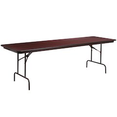 8 - Foot High Pressure Mahogany Laminate Folding Banquet Table