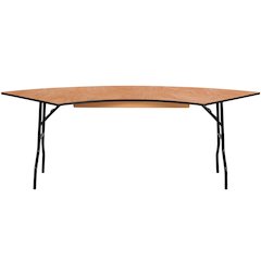 7.25 ft. x 2.5 ft. Serpentine Wood Folding Banquet Table