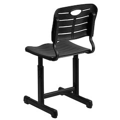 Black Student Chair with Black Pedestal Frame