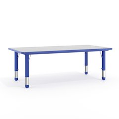 23.625''W x 47.25''L Blue Plastic Height Adjustable Activity Table with Grey Top