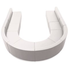Alon Melrose White LeatherSoft Reception Configuration, 8 Pieces