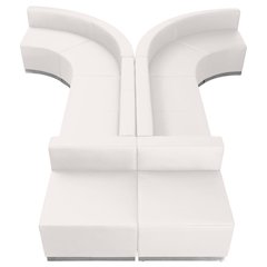 Alon Melrose White LeatherSoft Reception Configuration, 8 Pieces