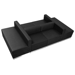 Black LeatherSoft Reception Configuration, 8Pieces