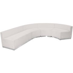 Alon Melrose White LeatherSoft Reception Configuration, 4 Pieces