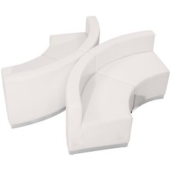 Alon Melrose White LeatherSoft Reception Configuration, 4 Pieces