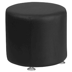 Alon Black LeatherSoft 18'' Round Ottoman
