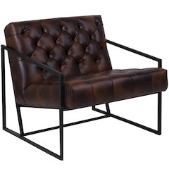 Bomber Jacket LeatherSoft Tufted Lounge Chair