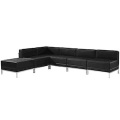 Imagination Black LeatherSoft Sectional Configuration, 6 Pieces