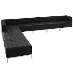 Imagination Black LeatherSoft Sectional Configuration, 9 Pieces